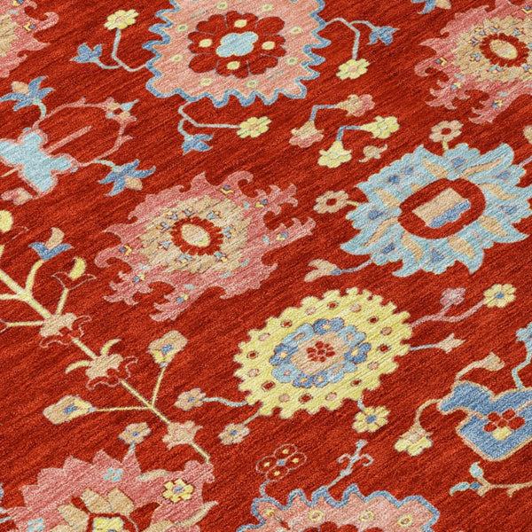 Geometric Polyester Area Rug Washable Indoor Outdoor Low Pile for Patio and Living Room