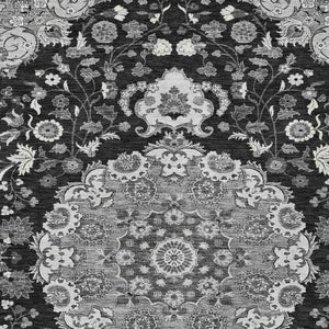 Damask Washable Polyester Area Rug for Indoor Outdoor Patios Living Rooms and High Traffic Zones