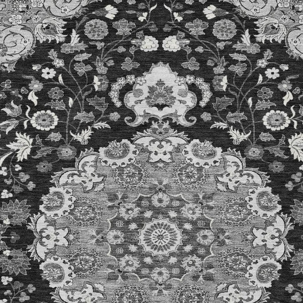 Damask Washable Polyester Area Rug for Indoor Outdoor Patios Living Rooms and High Traffic Zones