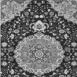 Damask Washable Polyester Area Rug for Indoor Outdoor Patios Living Rooms and High Traffic Zones