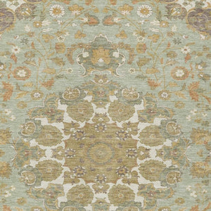 Damask Washable Polyester Area Rug Low Pile for Indoor Outdoor Patios and Entryways