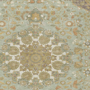 Damask Washable Polyester Area Rug Low Pile for Indoor Outdoor Patios and Entryways