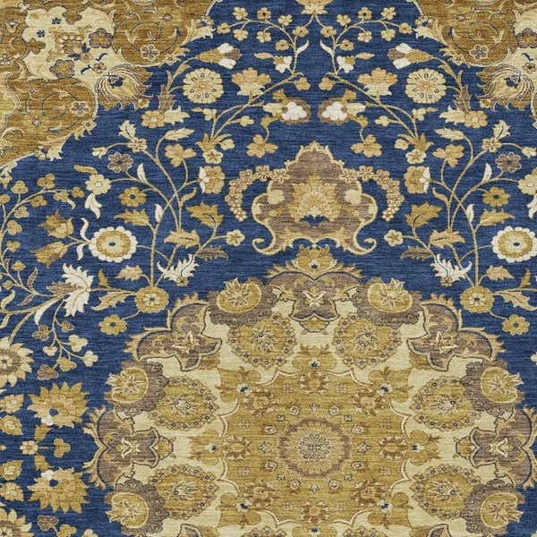 8 Ft X 10 Ft Damask Polyester Area Rug Washable Indoor Outdoor Low Pile Classic
