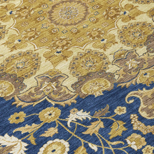 8 Ft X 10 Ft Damask Polyester Area Rug Washable Indoor Outdoor Low Pile Classic