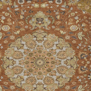 HomeRoots Damask Washable Polyester Area Rug for Indoor Outdoor Patio Entryway and Living Room Use 5' x 8' 733206