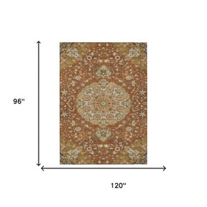 Damask Washable Polyester Area Rug for Indoor Outdoor Patio Entryway and Living Room Use