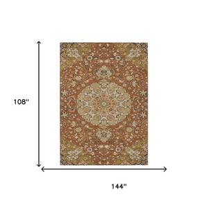 Damask Washable Polyester Area Rug for Indoor Outdoor Patio Entryway and Living Room Use