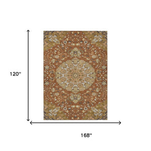 Damask Washable Polyester Area Rug for Indoor Outdoor Patio Entryway and Living Room Use