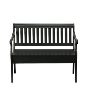 HomeRoots 42 Inch Solid Wood Flip Top Storage Bench with Hidden Compartment for Entryway Seating Black 733249