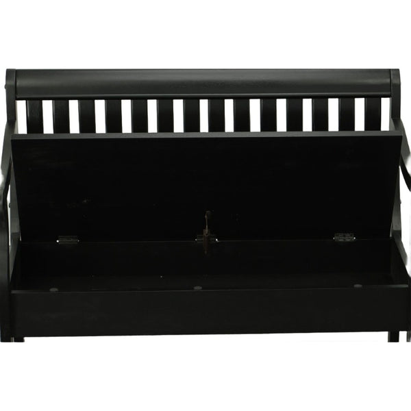 42 Inch Solid Wood Flip Top Storage Bench with Hidden Compartment for Entryway Seating