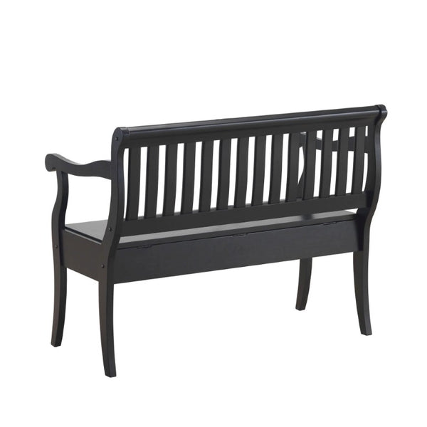 42 Inch Solid Wood Flip Top Storage Bench with Hidden Compartment for Entryway Seating