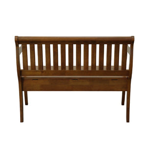 42 Inch Solid Wood Flip Top Storage Bench with Hidden Compartment for Entryway Seating