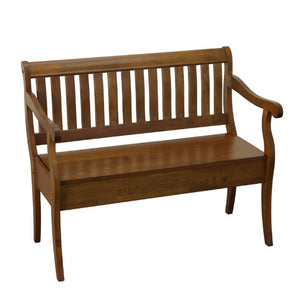 42 Inch Solid Wood Flip Top Storage Bench with Hidden Compartment for Entryway Seating