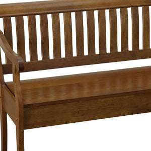 42 Inch Solid Wood Flip Top Storage Bench with Hidden Compartment for Entryway Seating