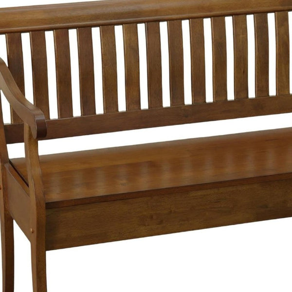 42 Inch Solid Wood Flip Top Storage Bench with Hidden Compartment for Entryway Seating