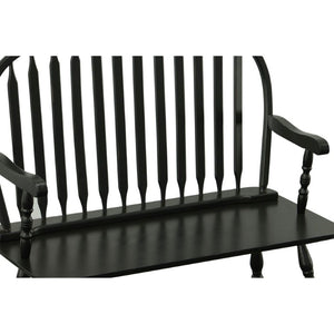 44 Inch Solid Wood Windsor Spindle Back Bench Classic Farmhouse Entryway Accent Seating