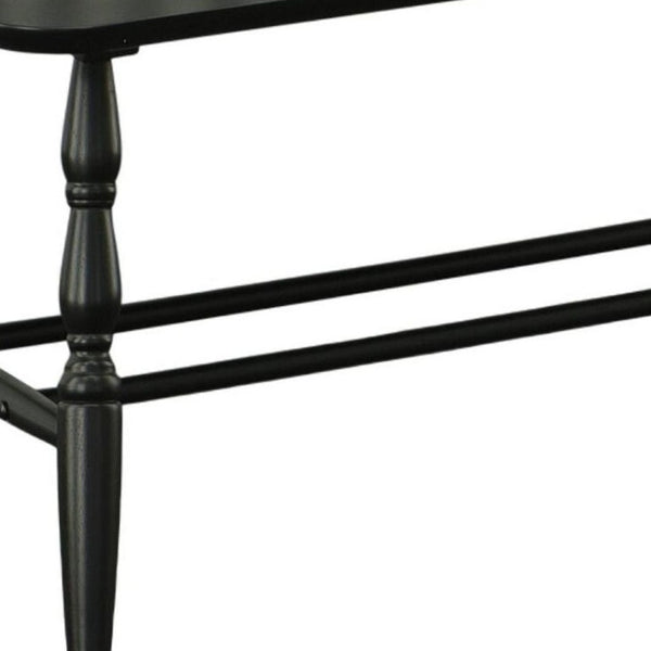 44 Inch Solid Wood Windsor Spindle Back Bench Classic Farmhouse Entryway Accent Seating