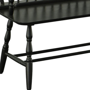 44 Inch Solid Wood Windsor Spindle Back Bench Classic Farmhouse Entryway Accent Seating