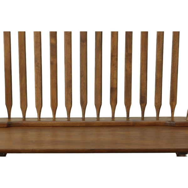 44 Inch Solid Wood Windsor Spindle Back Bench Classic Farmhouse Entryway Accent Seating