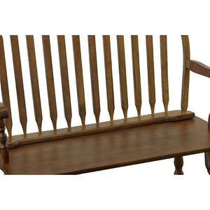 44 Inch Solid Wood Windsor Spindle Back Bench Classic Farmhouse Entryway Accent Seating