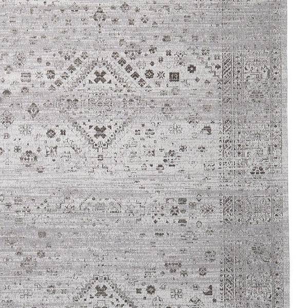 8 Ft X 10 Ft Hand Woven Distressed Geometric Polyester Area Rug for Living Rooms
