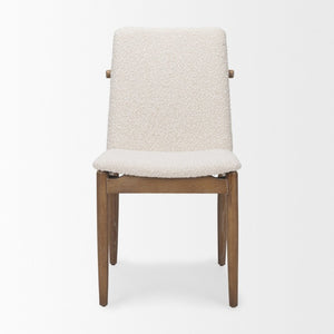 HomeRoots Set of Two Boucle Upholstered Dining Chairs with Solid Wood Legs for Modern 733264