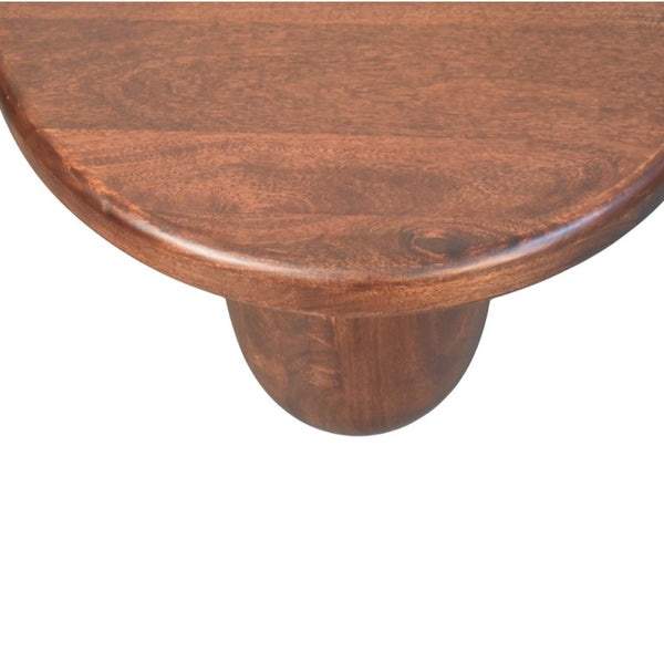 80 Inch Solid Wood Round Coffee Table with Three Drawers for Living Room Storage