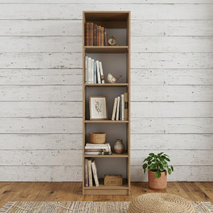 71 Inch Tall Five Shelf Wooden Bookcase Open Display Unit for Living Room or Home Office