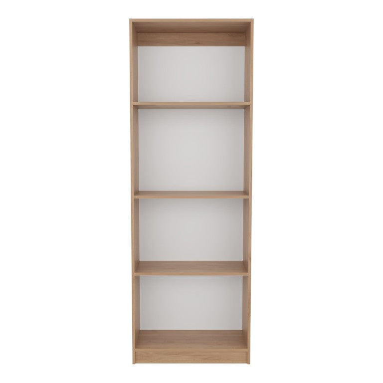 HomeRoots 71 Inch Tall Natural Wood Four Shelf Bookcase for Living Room or Home Office 733296