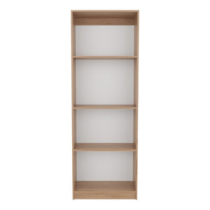 HomeRoots 71 Inch Tall Natural Wood Four Shelf Bookcase for Living Room or Home Office 733296
