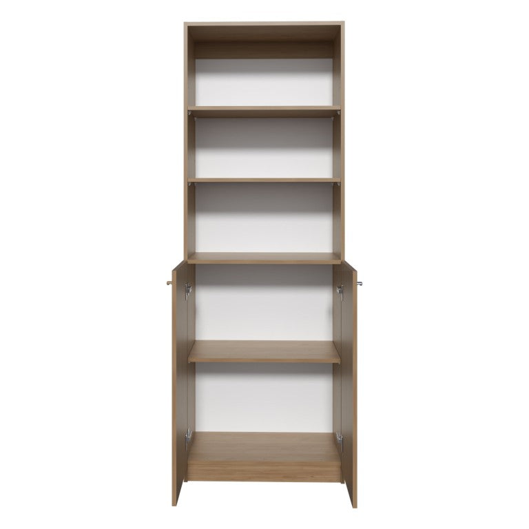 HomeRoots 71 Inch Natural Wood Three Shelf Bookcase for Living Room or Home Office Storage 733298
