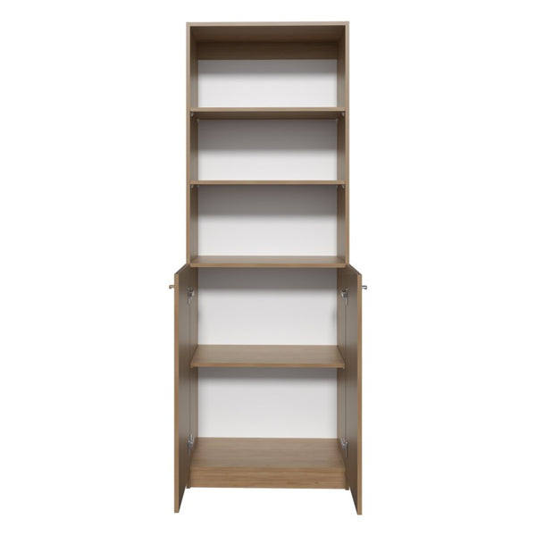 HomeRoots 71 Inch Natural Wood Three Shelf Bookcase for Living Room or Home Office Storage 733298