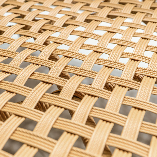 English Elm K&K 8-Piece Patio Conversation Set with 43" 60,000 BTU Propane Fire Pit, UV Wicker & Thick Cushions Beige,Orange N707S000012Z