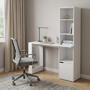 39 Inch Pedestal Writing Desk Solid Wood Frame Compact Home Office Work Surface