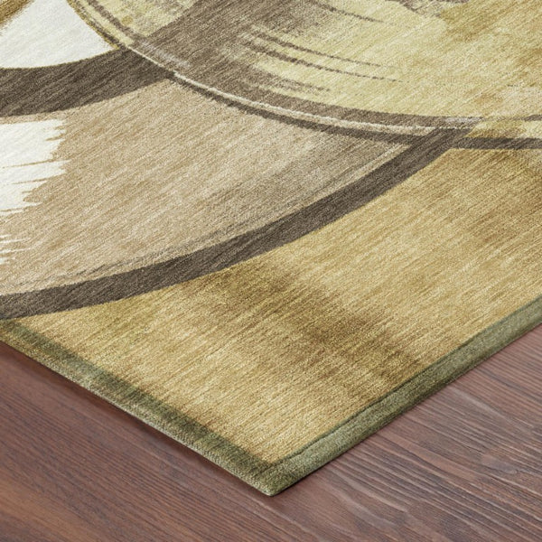 Geometric Polyester Area Rug Washable Indoor Outdoor Low Pile for Patio or Living Room