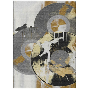 Geometric Polyester Area Rug Washable Indoor Outdoor Modern Style for Any Room or Patio Space