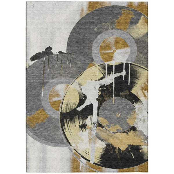 Geometric Polyester Area Rug Washable Indoor Outdoor Modern Style for Any Room or Patio Space