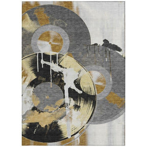 Geometric Polyester Area Rug Washable Indoor Outdoor Modern Style for Any Room or Patio Space
