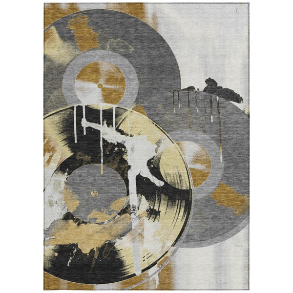 Geometric Polyester Area Rug Washable Indoor Outdoor Modern Style for Any Room or Patio Space