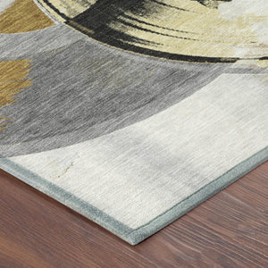 Geometric Polyester Area Rug Washable Indoor Outdoor Modern Style for Any Room or Patio Space