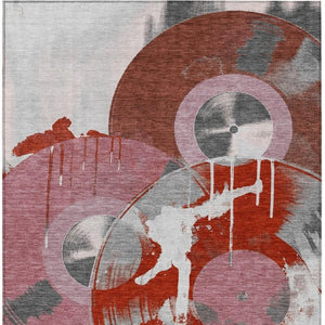 Geometric Polyester Area Rug Washable Stain Resistant for Indoor Outdoor Patios and Living Rooms