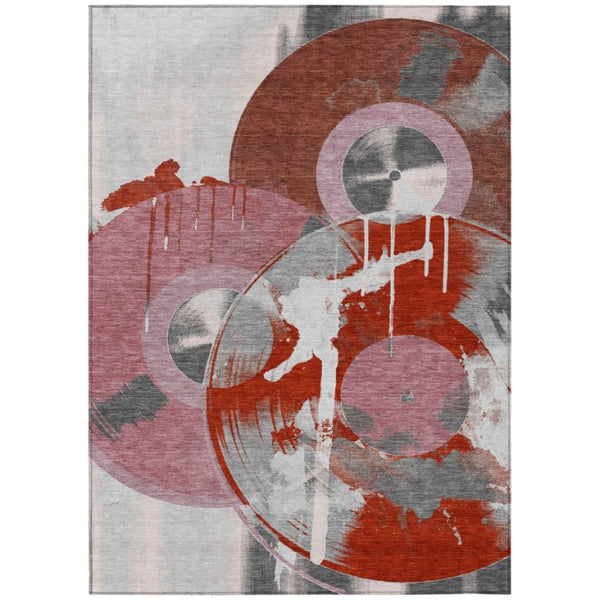 Geometric Polyester Area Rug Washable Stain Resistant for Indoor Outdoor Patios and Living Rooms