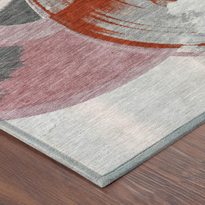 Geometric Polyester Area Rug Washable Stain Resistant for Indoor Outdoor Patios and Living Rooms