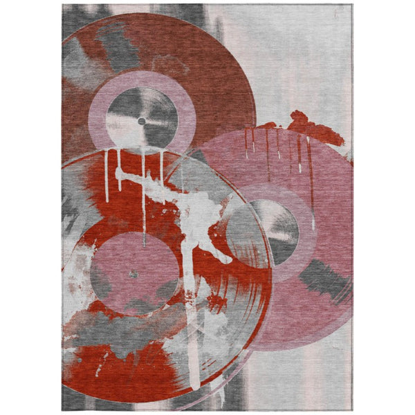 Geometric Polyester Area Rug Washable Stain Resistant for Indoor Outdoor Patios and Living Rooms