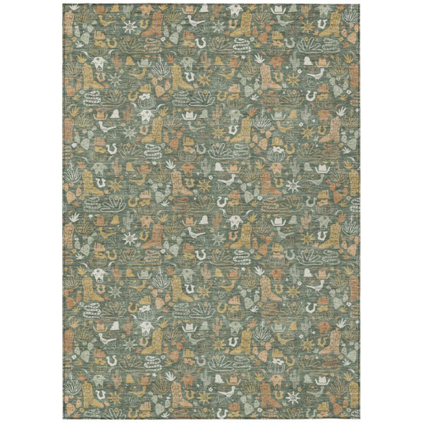 Stars Pattern Washable Polyester Indoor Outdoor Area Rug for Patio Entryway or Living Room