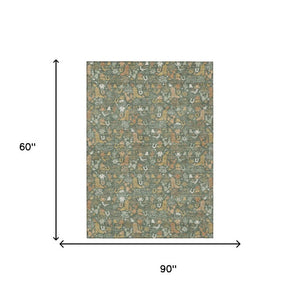 Stars Pattern Washable Polyester Indoor Outdoor Area Rug for Patio Entryway or Living Room