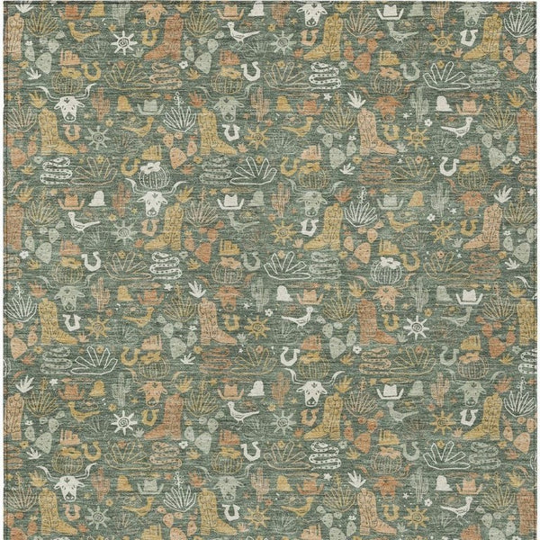 Stars Pattern Washable Polyester Indoor Outdoor Area Rug for Patio Entryway or Living Room