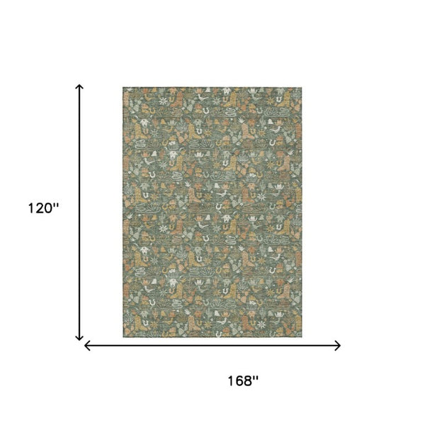 Stars Pattern Washable Polyester Indoor Outdoor Area Rug for Patio Entryway or Living Room