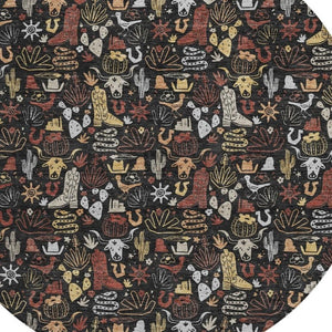 HomeRoots 8 Foot Round Star Pattern Polyester Area Rug Washable for Patio and Entryway 733353