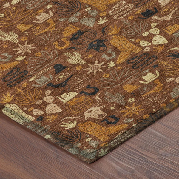 Stars Pattern Washable Polyester Area Rug for Indoor Outdoor Patios and Living Spaces Decor